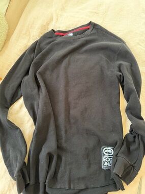 Vintage Y2K Ecko Unltd Black Hoodie with Red Size Tag